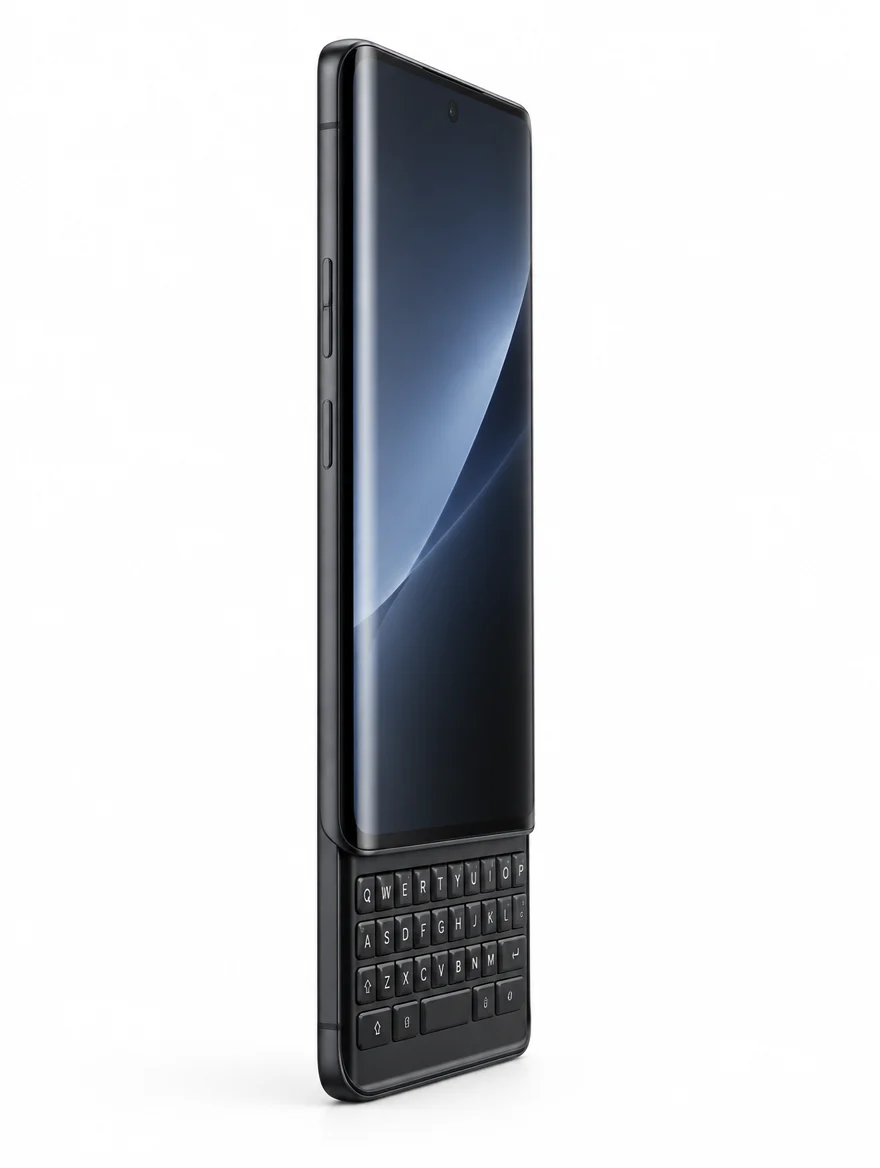 Slider-Smartphone schräg von der Seite mit gewölbtem Display